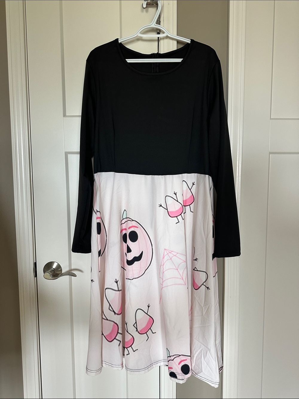 Women’s Black and Pink Pumpkin Print Halloween Costume Dress